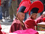 Mustang Lo Manthang Tiji Festival Day 3 02-2 Chyodi Monk Lodu Tenzin Lama Lodu Tenzin looks very serious as he chants on day 3 of the Tiji Festival in Lo Manthang.